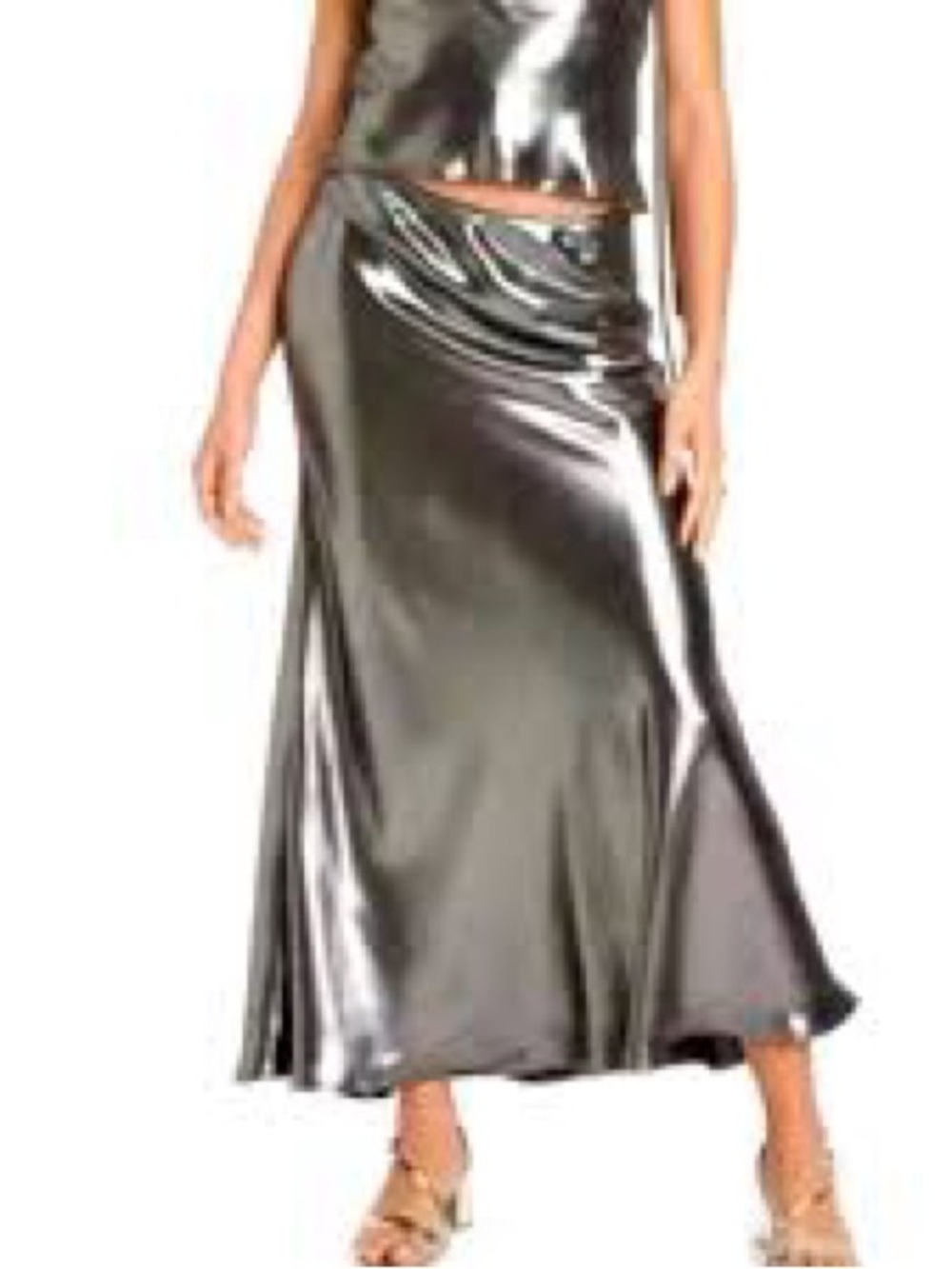 wild fable Metallic Charcoal Maxi Skirt
